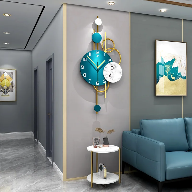 Light Luxury Decorative Silent Clock Creative Hanging Watch Wall Arts Wall Clock for Home Living Room