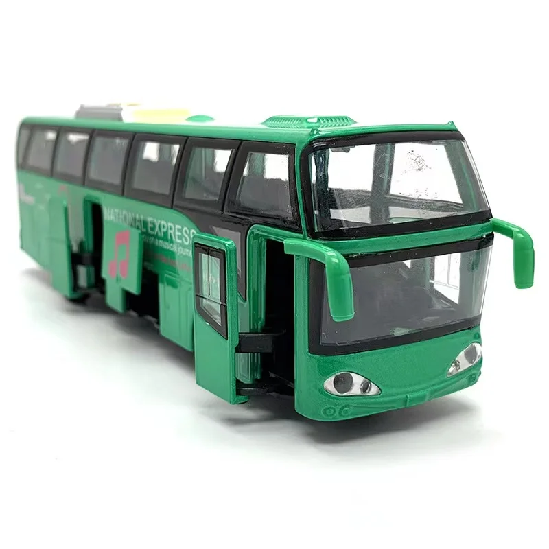 Doors open Pull Back OEM ODM high quality christmas gift children diecast metal model bus big kids toy bus