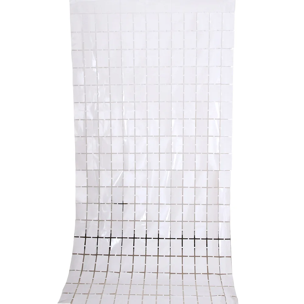 Foil Fringe Square Curtain Party Decorations Square Curtain Photo Backdrop Props Suitable for Birthday Party