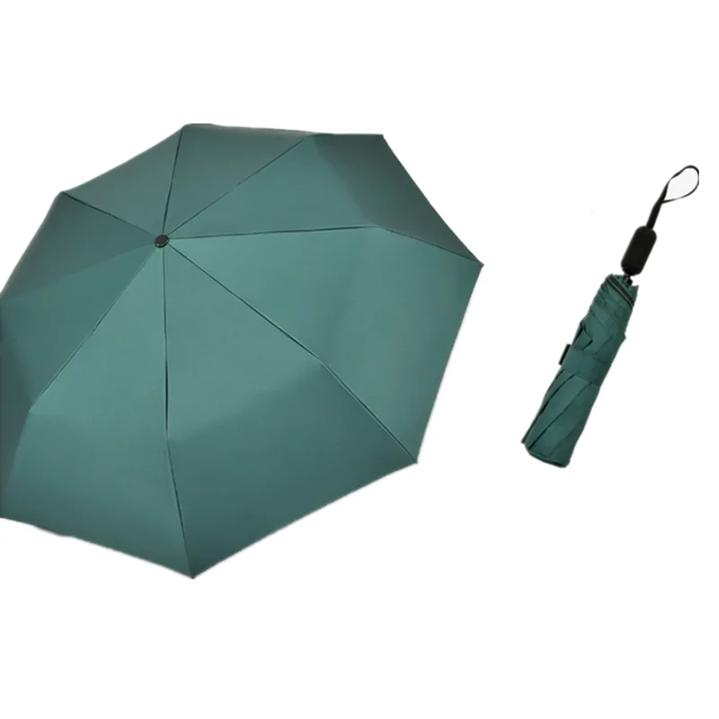 uv black coating candy color three folding parasols with case monsoon compact green color fashion umbrellas