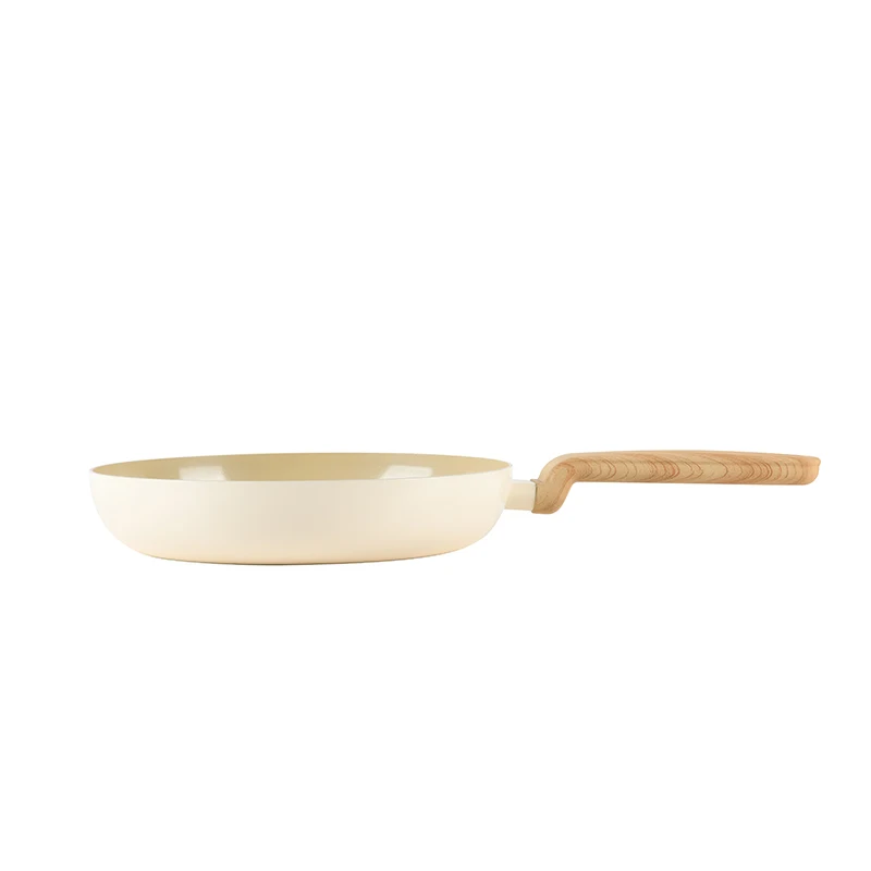 High quality ceramic coating Aluminum Alloy Frying Pan With White high temperature resistance coating