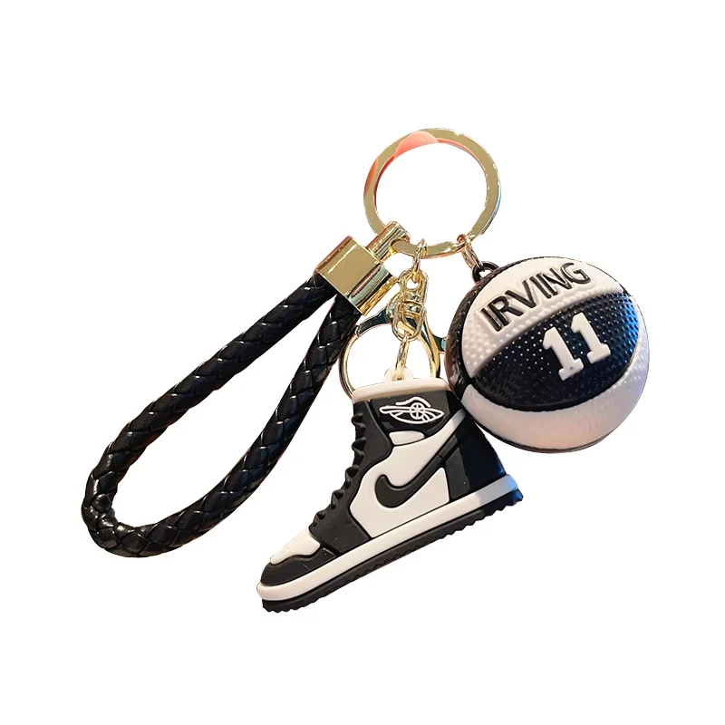 Wholesale Popular Sneaker Keychain Mini Sport Shoes Keyring PVC Silicone Football Cute Keychains