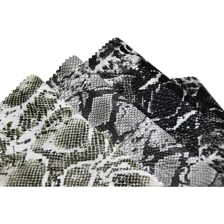 Leather Snake Printed Leather Fabric Pu Leather for Clothes Skin Fabric Woven Embossed We Offer FREE Sample Woven Cloth Yucheng