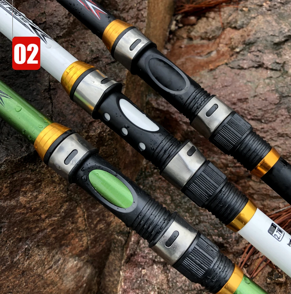 2.1m-3.6m Heavy Duty Light Portable Telescoping Pole Saltwater Fiberglass Carp Fishing Feeder Telescopic Fishing Rods Pesca