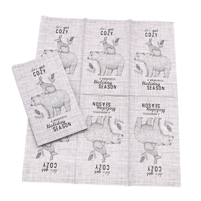 Wholesale Biodegradable Personalized High Quality Printed Thick Custom Paper Beverage Napkins