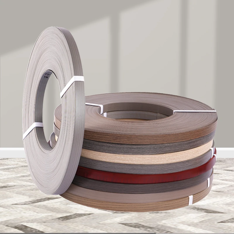China 0.4 42 12 18 36 35 1.3 1.5 0.8*19mm Outdoor Teak Wood Formica ABS Furniture PVC Custom Edge Band Tape With Adhesive Logo