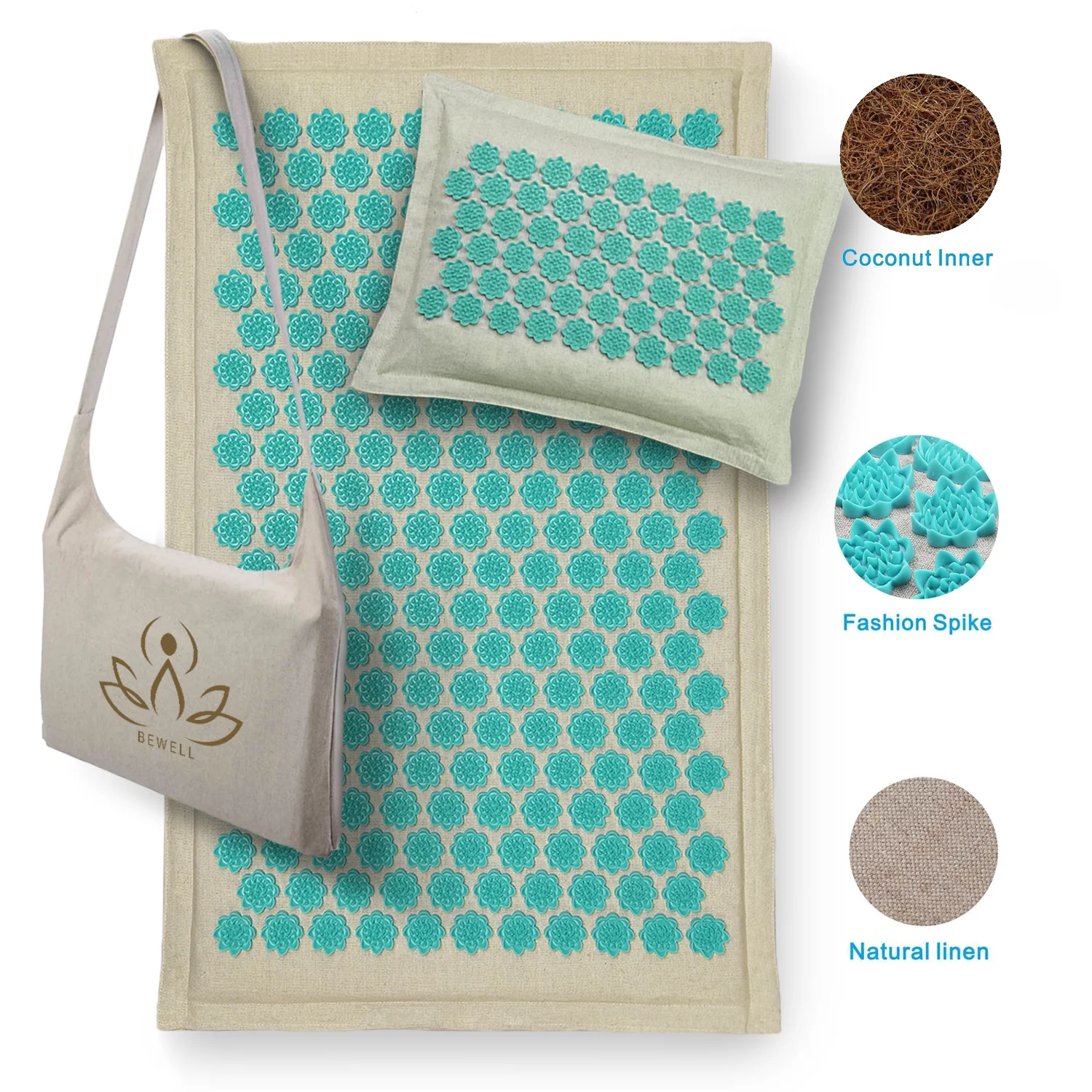 Harbour eco friendly OEM&ODM massage pain release Natural Linen acupressure mat