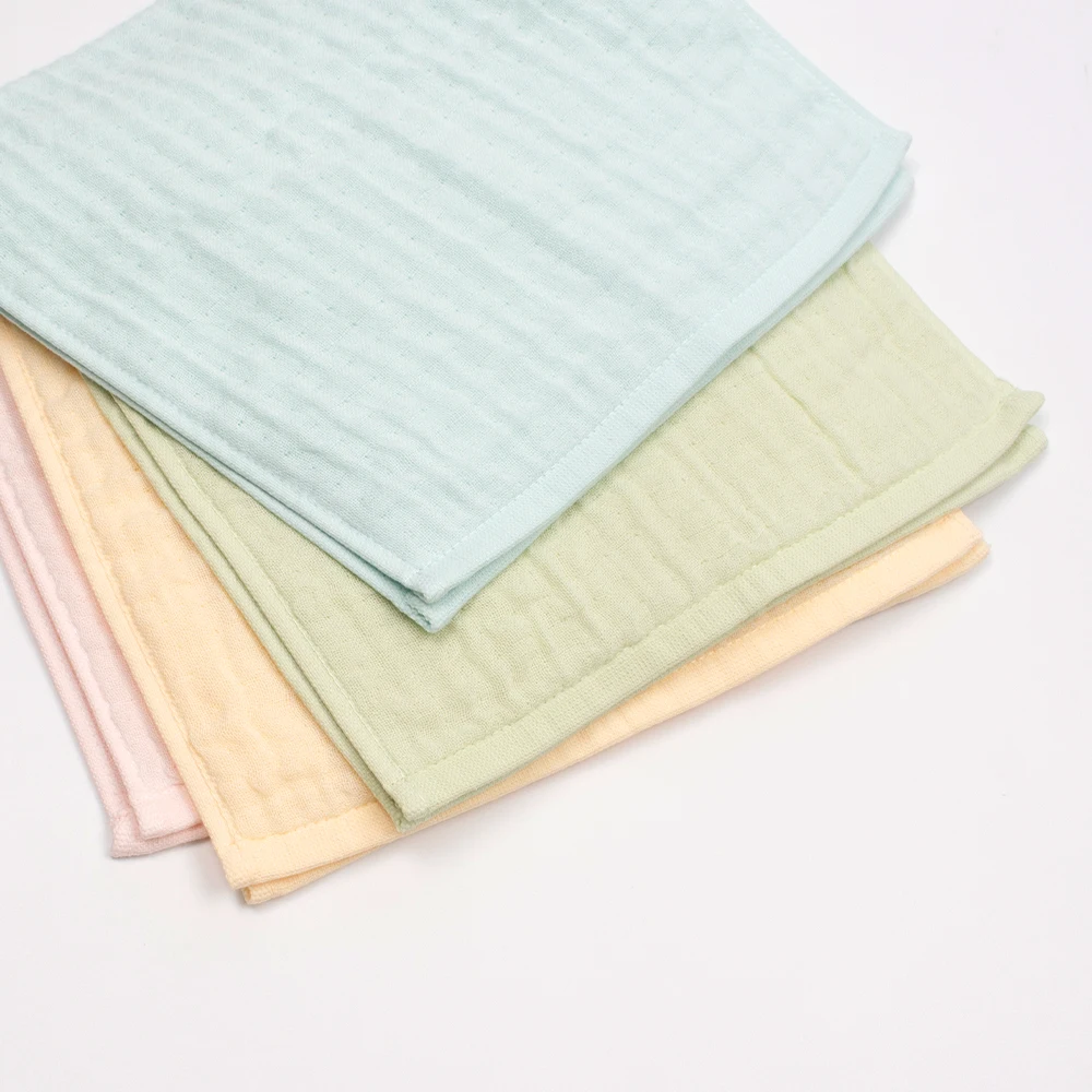 Hot Selling Stomized 6 Pack 100% Organic Cotton Bamboo Baby Face Wash Towel 2 Layer Cotton Towel Baby Washed Towel