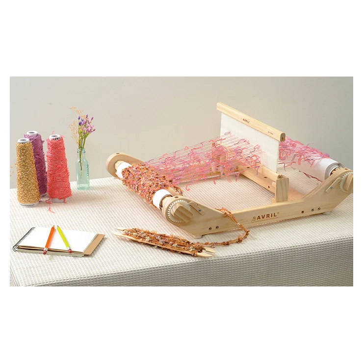 High quality natural wooden rigid heddle shuttle weaving loom machine