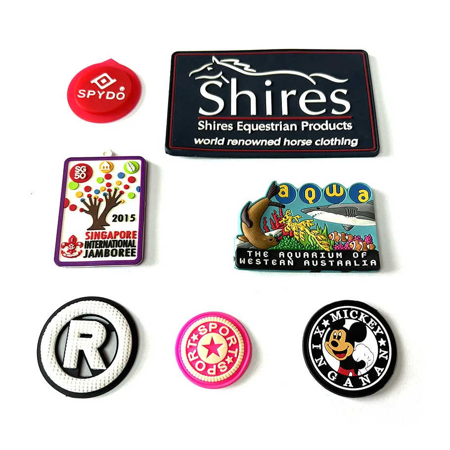 Eco-friendly Custom Logo 3d soft PVC Rubber Patches