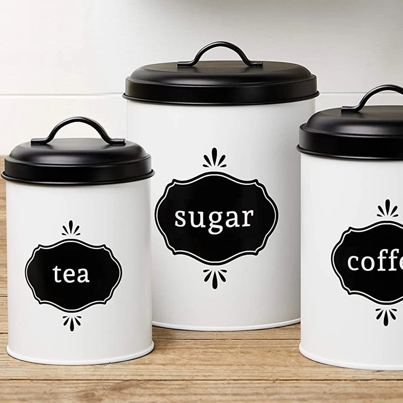 Custom Design Sugar Coffee Tea Container Food Storage Bin Airtight Kitchen Canister with Lids