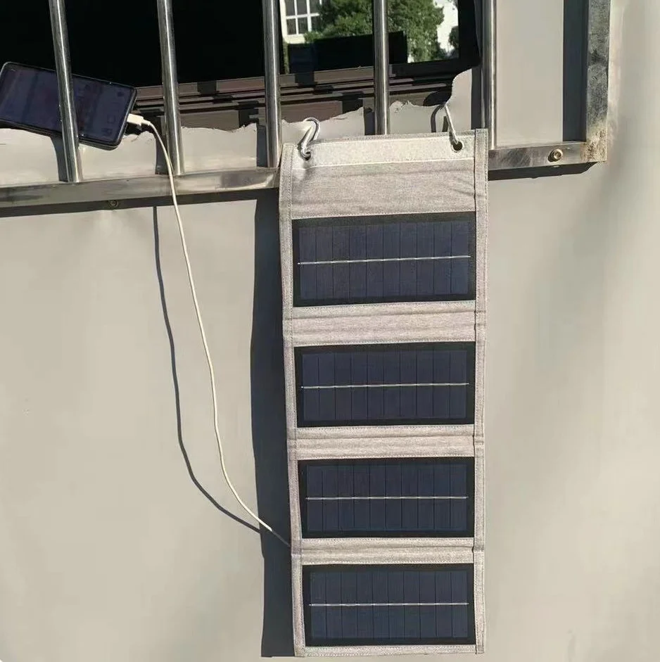 Portable folding solar panel Mobile smart phone charger bag with USB port for all