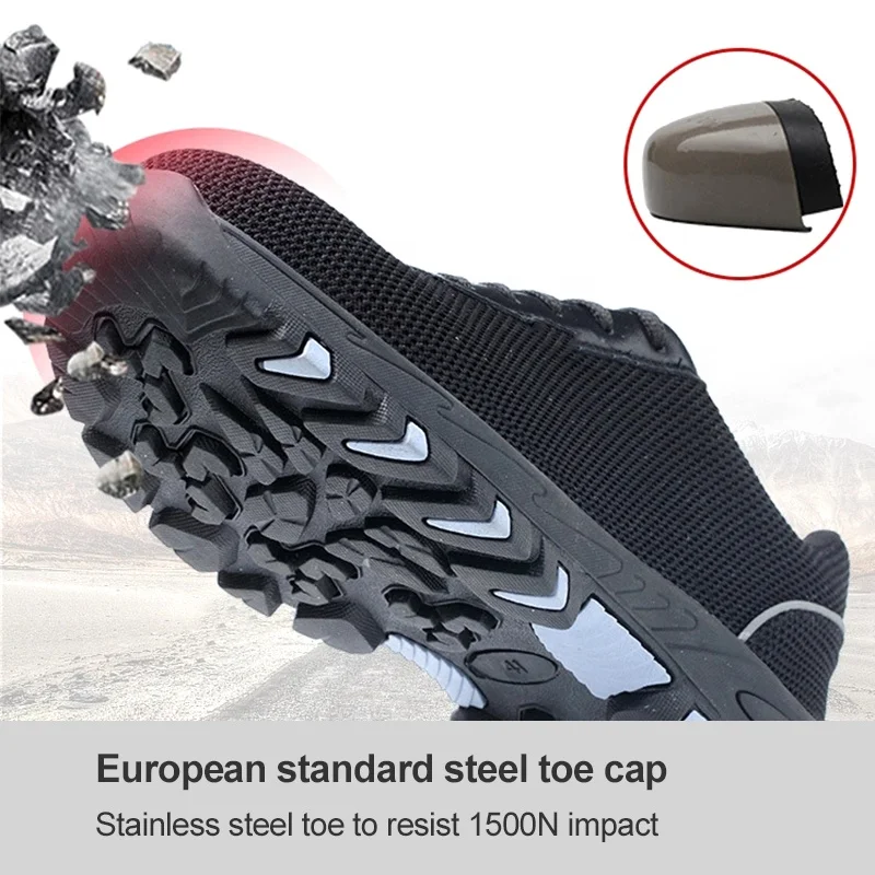 New design popular Hot sell steel toe anti-piercing lightweight breathable men safety shoes