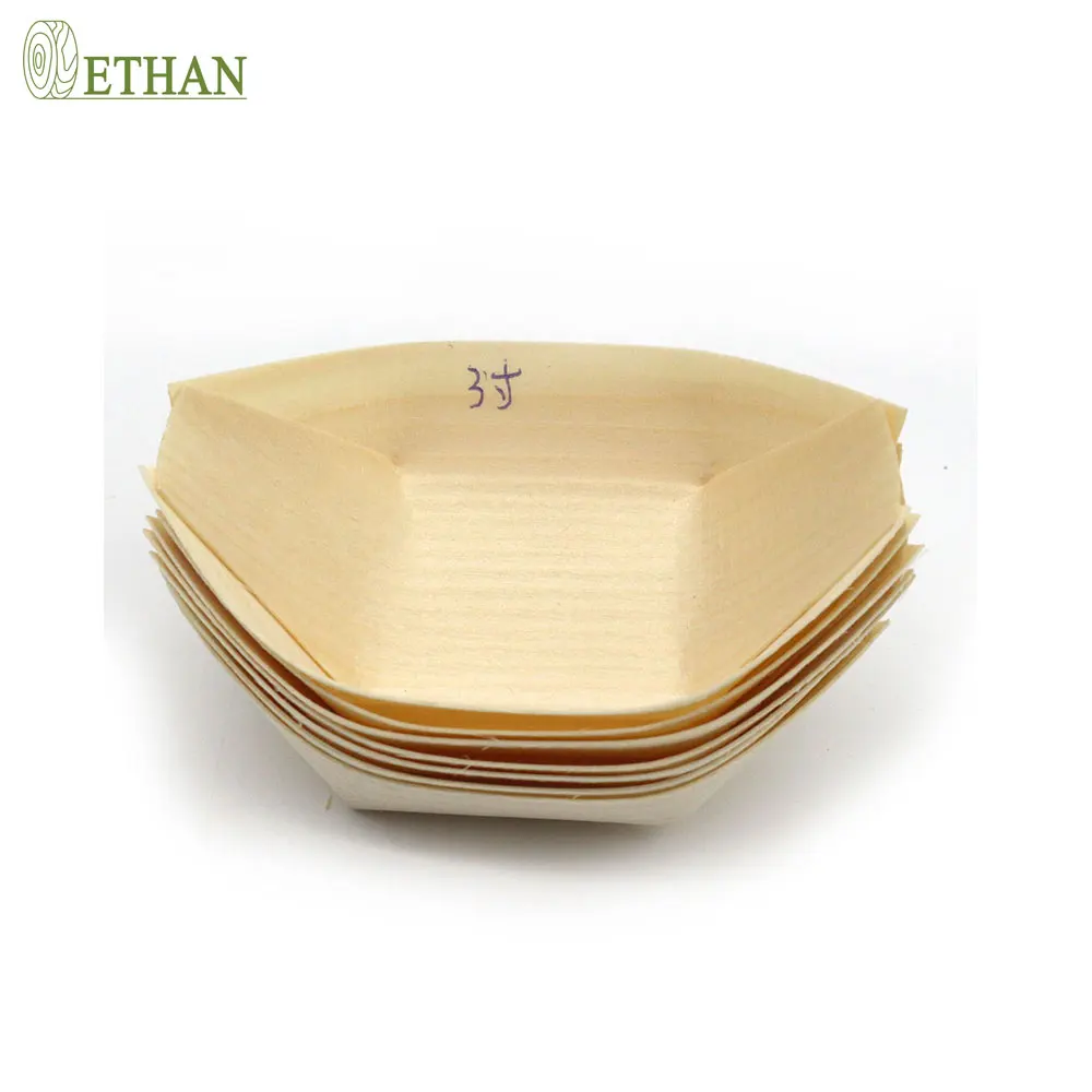 Well-Designed Wooden Lightweight Japanese Wooden Sushi Boat Plates