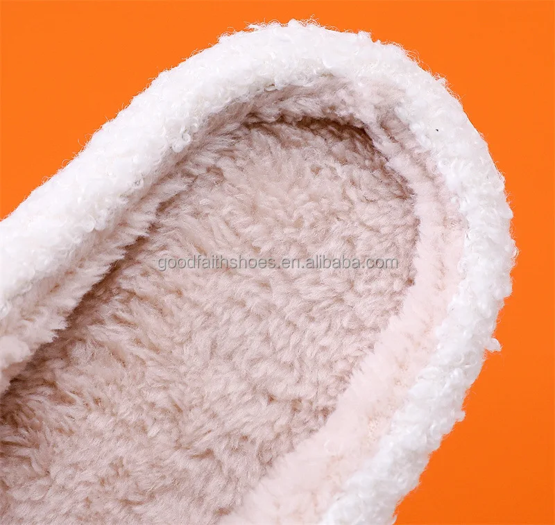 Hot Selling Comfortable Indoor/Outdoor Slippers With Embroidered Smile Face Winter Fur House Style Anti-Slip Feature