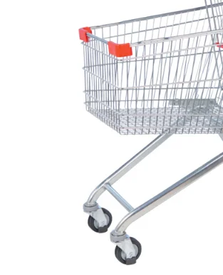 popular european style supermarket  wire shopping trolley steel  cart with plastic cover