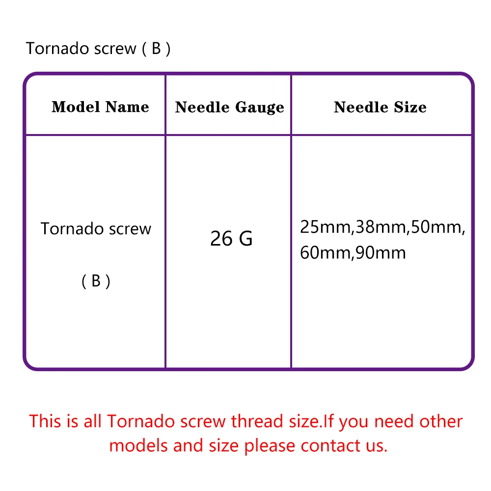 Korean LOGO Customizable 26G 27G 25mm 38mm 50mm Stronger Face Tightening PCL Tornado Screw Thread