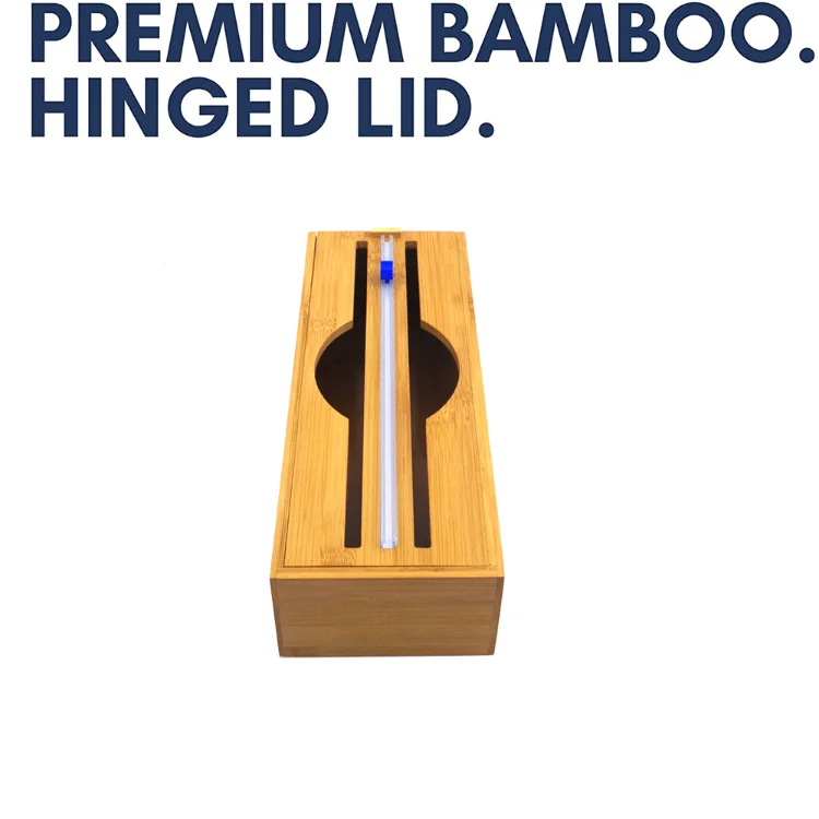 Wholesale Kitchen Cutting Tool Vegetable Fruit Plastic Cling Film Shrink Bubble Wrap Dispenser Cutter Storage Box For Dispense