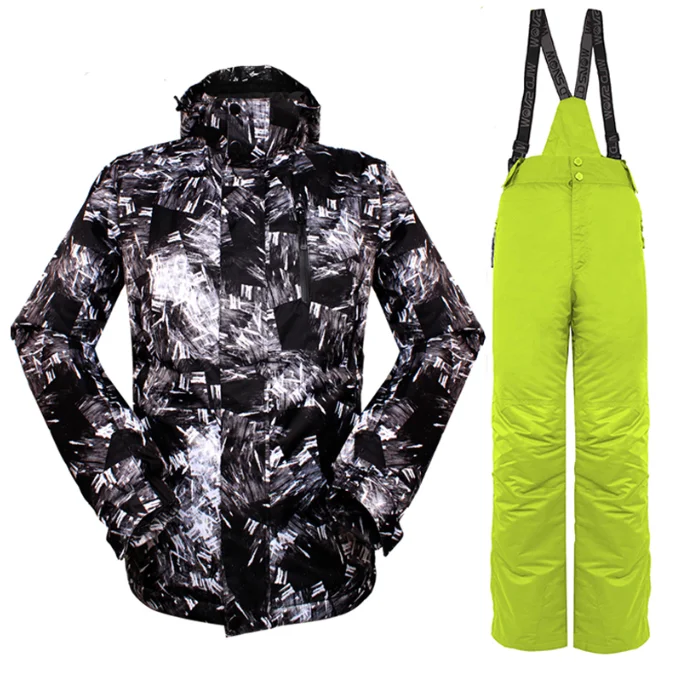 Professional hood windproof ski jacket single color waterproof down jacket warm ski suit