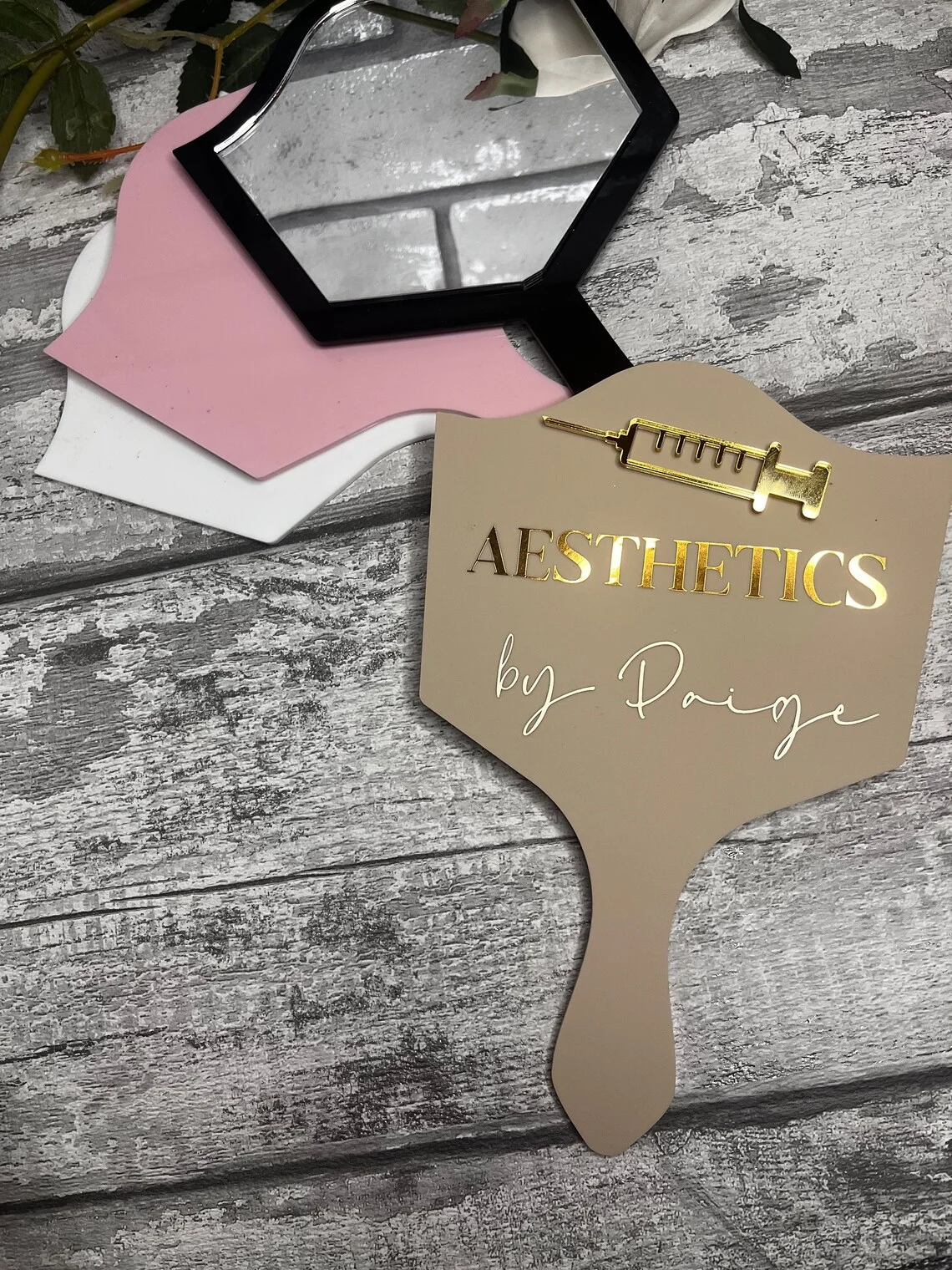 Custom Hand Held Prop Mirror for Brow Techniclan Acrylic Hand Mirror Vanity Mirrors