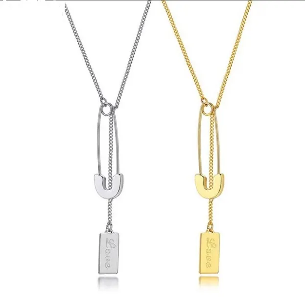 Newest Design Clothes Pin Love Coin Fashion Women Pendant Necklace Jewelry