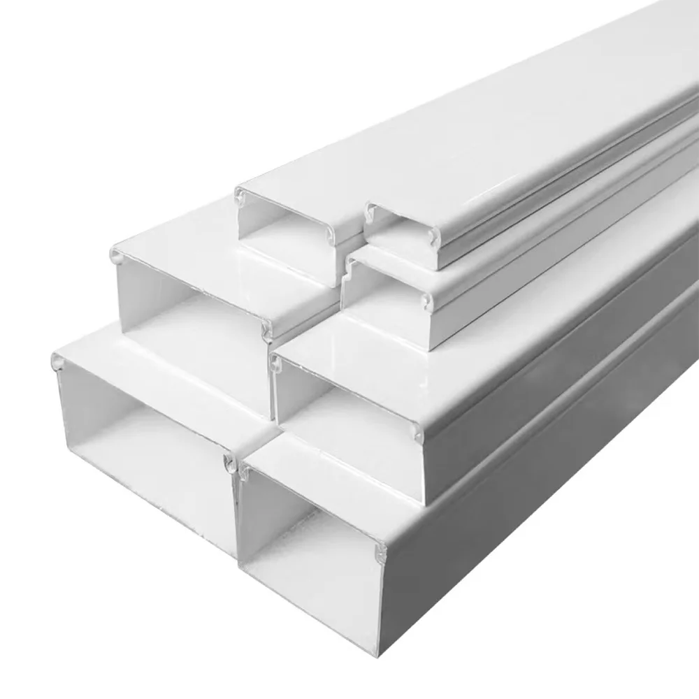 White Flame Retardant Security Protection Wire Duct 100*50mm 100*80mm 120*80mm Pvc Plastic Cable Trunking