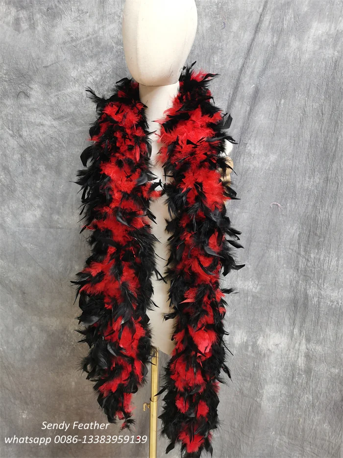 2 tone Chandelle Boa Decorative Turkey Feather Boa Great for Party, Halloween Costume, Christmas Tree