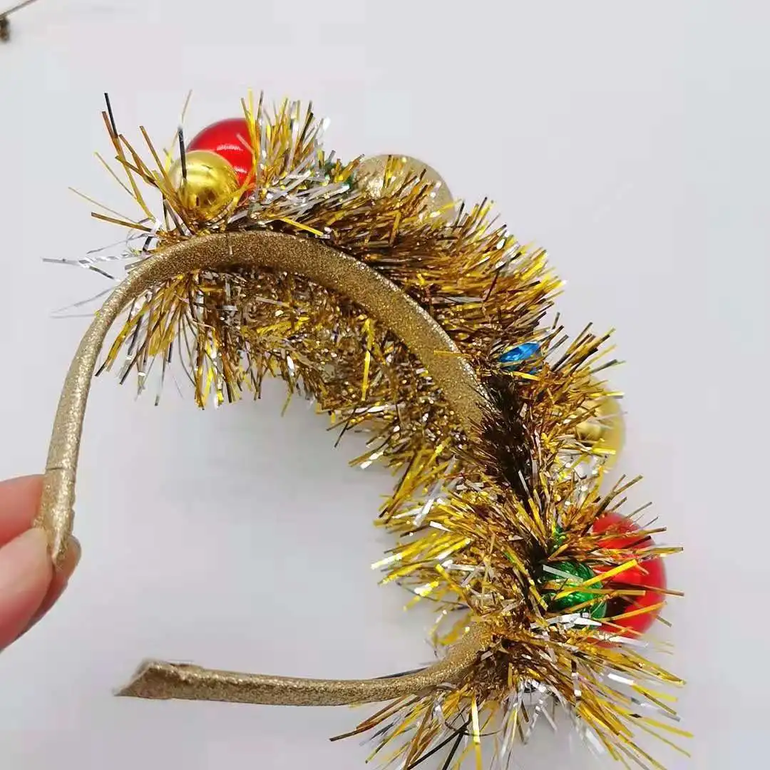 Fashion Sequin Gold Ball Headband Party Gifts Lovely Christmas Hair Band Accessories For Girl