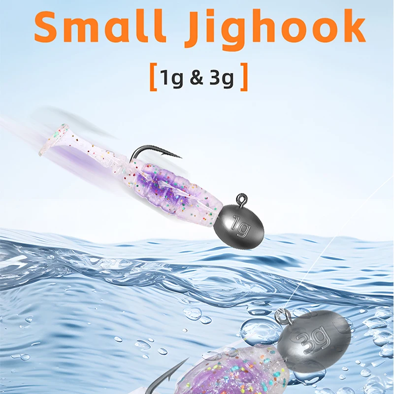 WEIHE 5types TPE soft fishing lure jighook kit soft fishing bait with lead head hook combo pesca freshwater saltwater