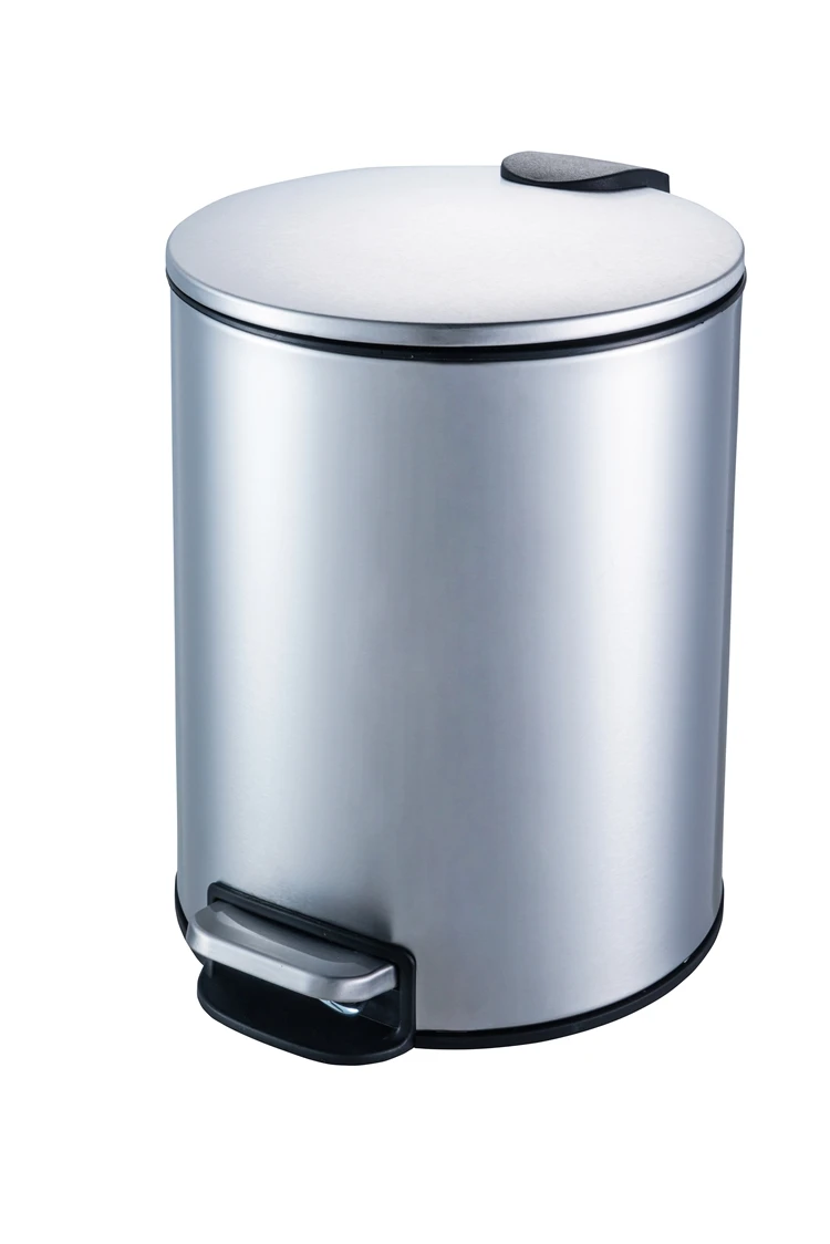 12L Waste Bin Stainless Steel Dustbin Foot Pedal Waste Bin