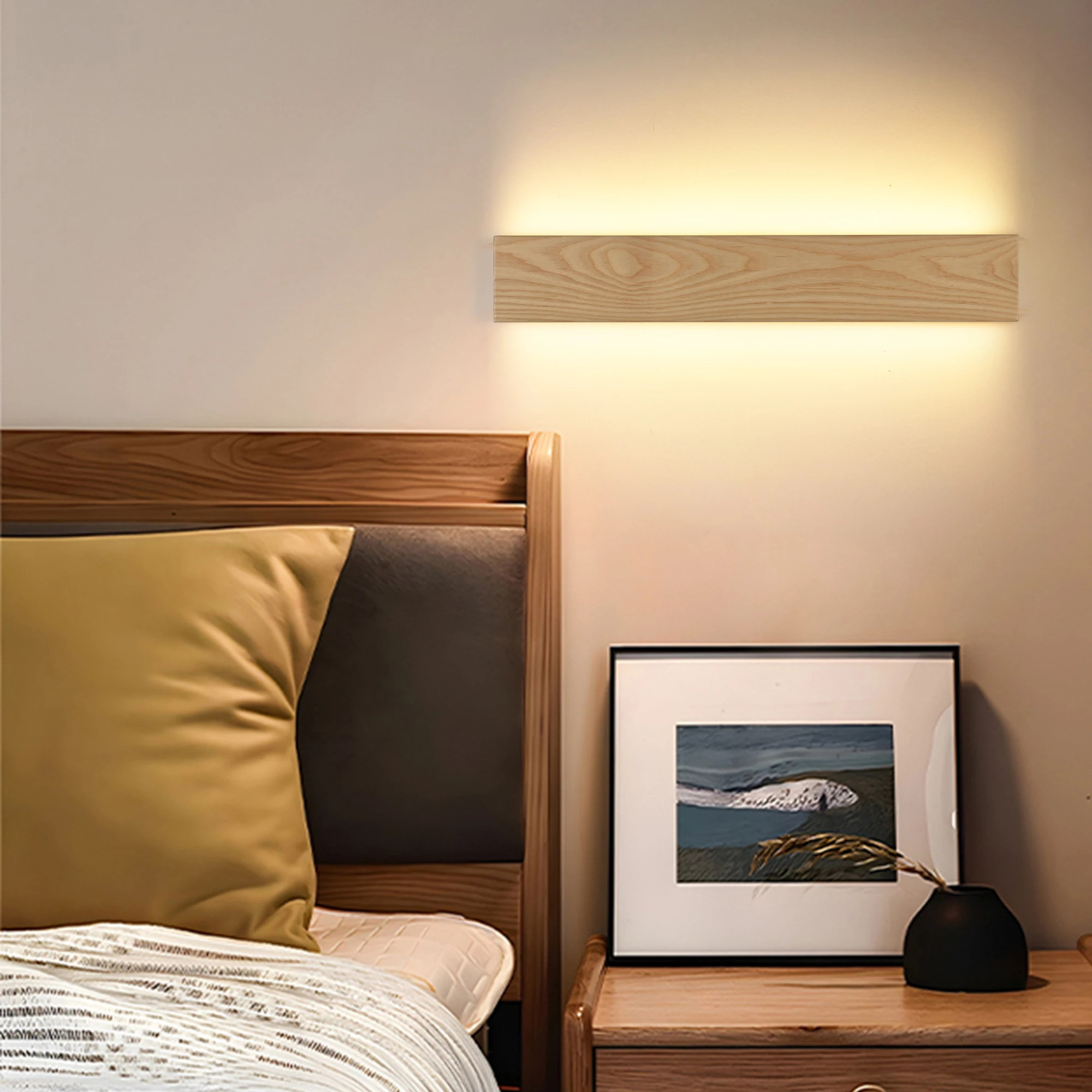 Wooden Night Lamp LED Modern Bedside Lamp with Double Side Lighting CE SAA RCM Certified
