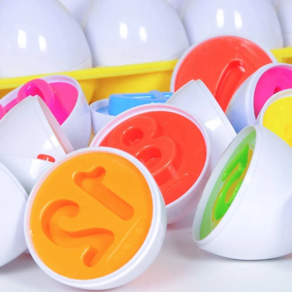 Montessori Educational Toys 26pcs Number Matching Eggs Game Learning Color and Number Recognition Sorter Puzzle Match Eggs Set