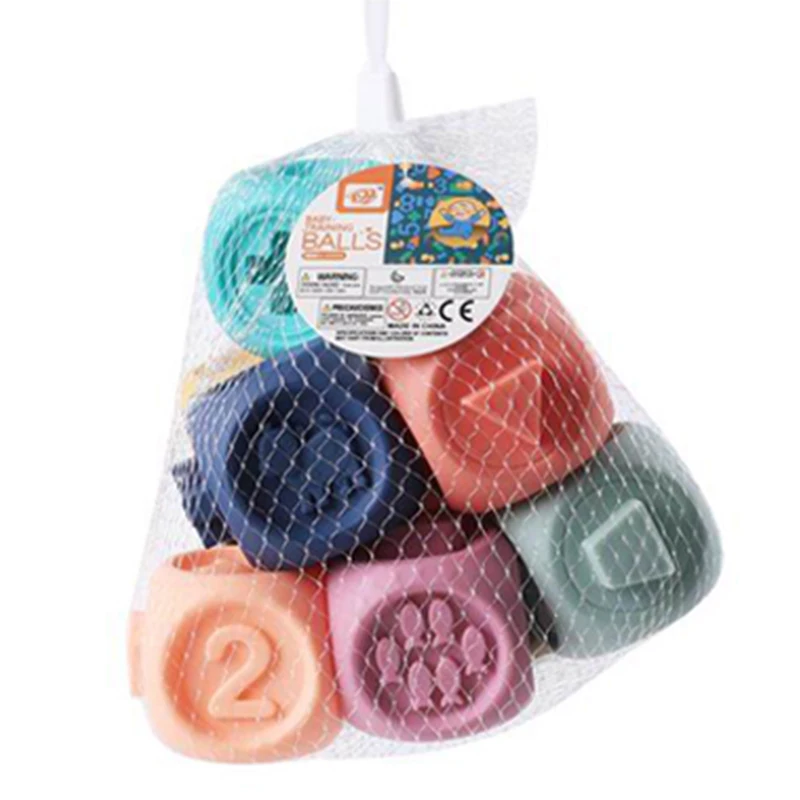 baby soft toys sensory silicone educational building blocks 3d hanging ball babies rubber teether squeeze bath toys for toddlers