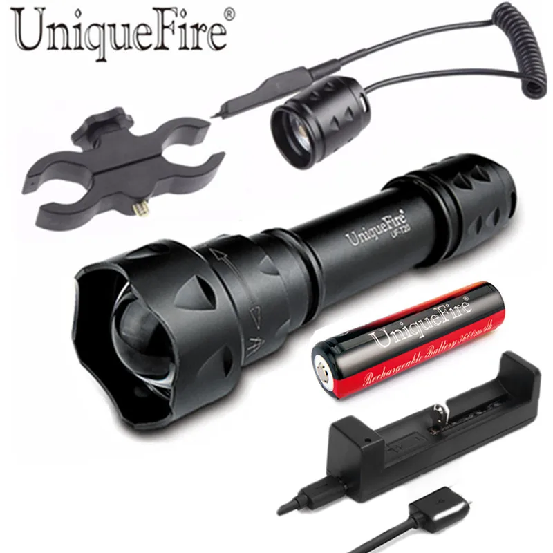 UniqueFire T20 1200lm 10W White Light LOGO Custom Portable Fishing Camping Night Walking LED Hunting Outdoor Torch Flashlight