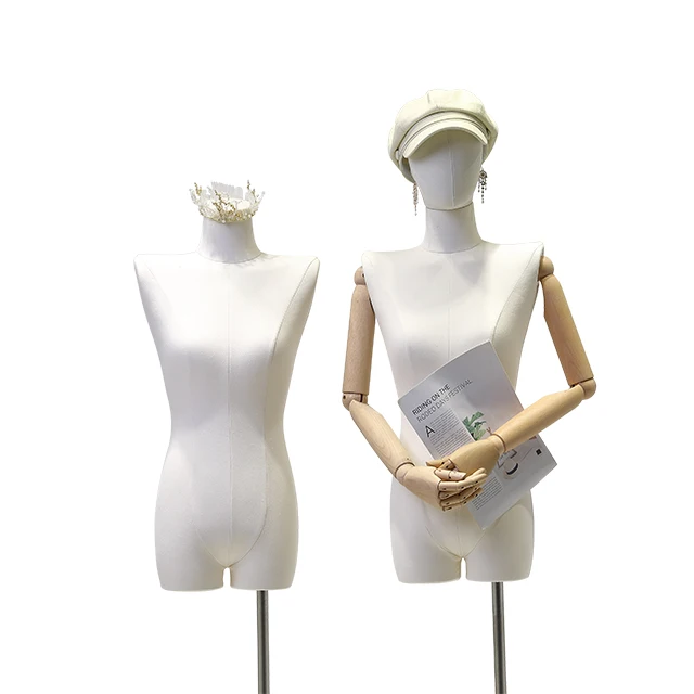 Korean Beautiful Square Shoulder Clothes Model Women Adjustable Female Torso Half Body Mannequins Female With Flat Shoulder