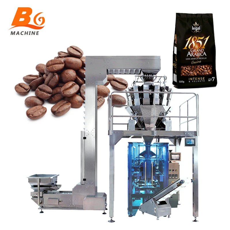 Fully Automatic High-accuracy 500g 1kg 2kg Roasted Coffee Bean Granule Packing Machine