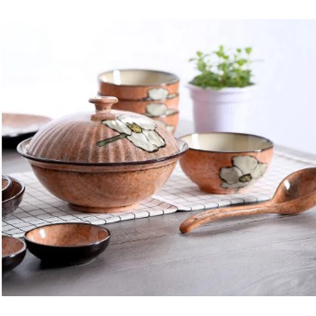 Orange pattern ceramic plate Colorful Steak Plate Colorful Glazed Fruit Salad Plate Hotel ceramic tableware series