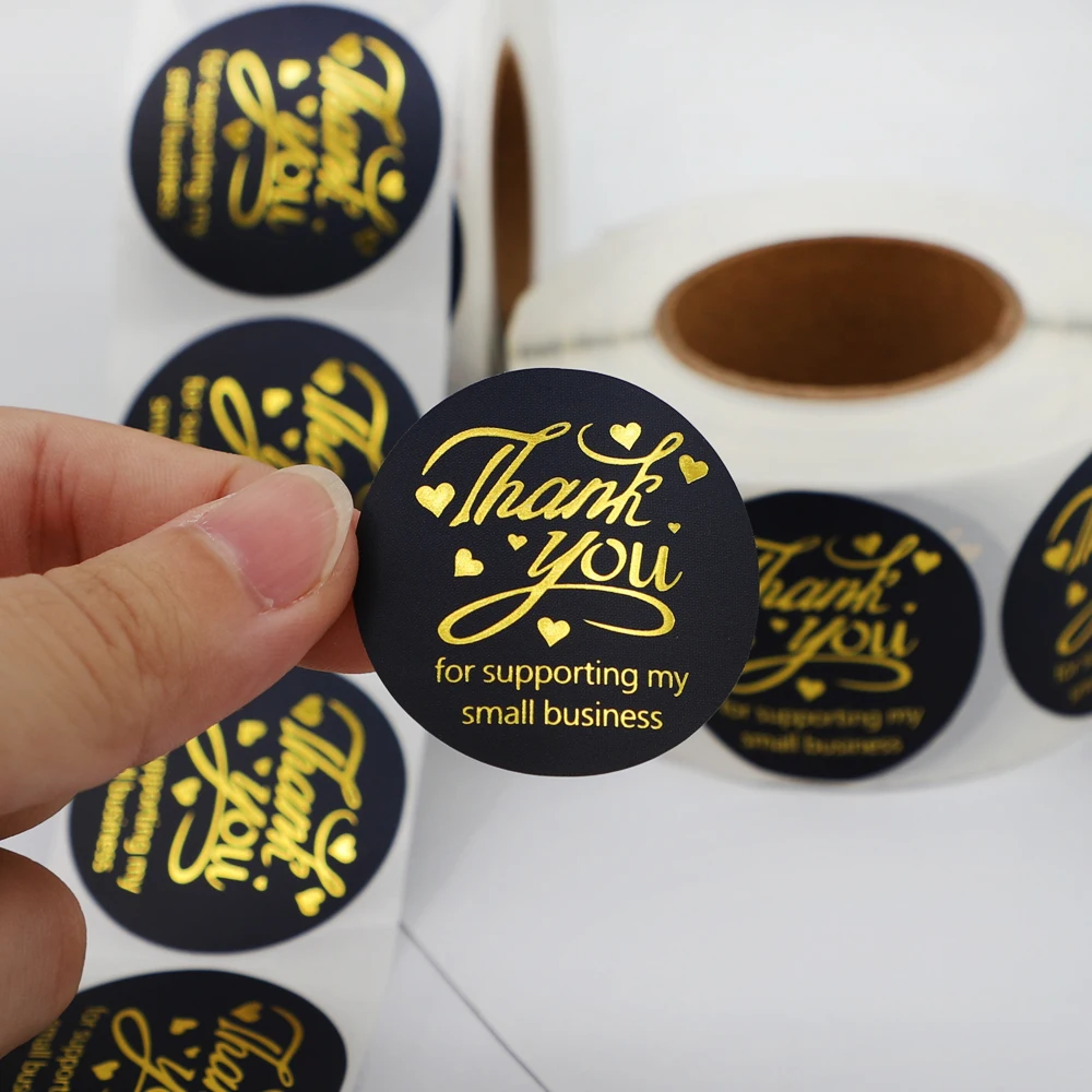 OEM Thank You Sticker 500 Pcs Small Business Thank You Sticker Flower Packaging Label For Custom Sticker