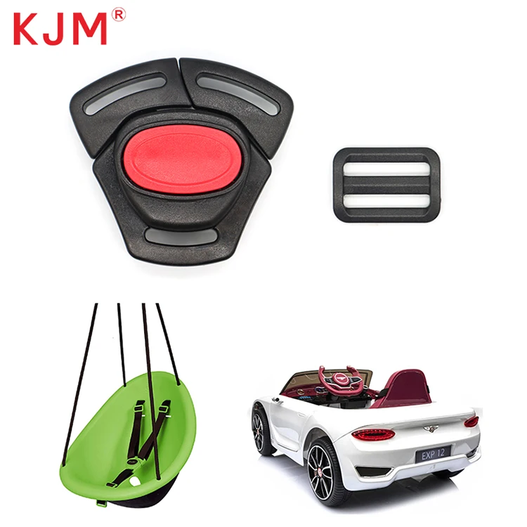 Kjm Custom Logo Baby Stroller Buckle Replacement Baby Travel Seat Belt 3 Way Baby Swing Safety Belt