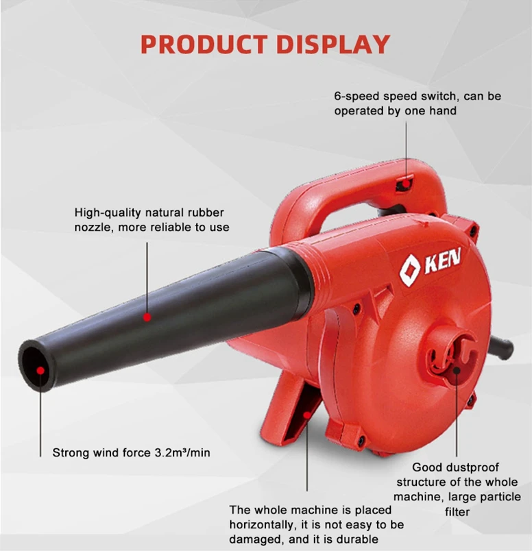 high power portable electric air blower 680W pure copper motor dust remover Computer chassis cleaning machine