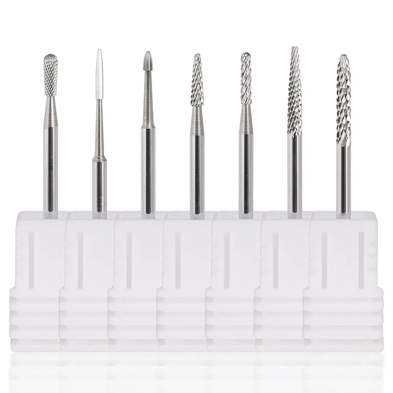 Nail File and Buffer Set Alloy Drill Bits for Small Pockets Tungsten Carbide Grinding Heads for Pre-Treatment