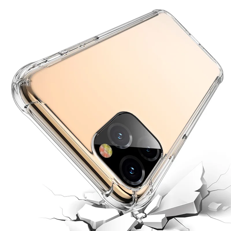  Противоударный прозрачный чехол с 4 углами для iphone 11 мягкий из ТПУ сотового телефона