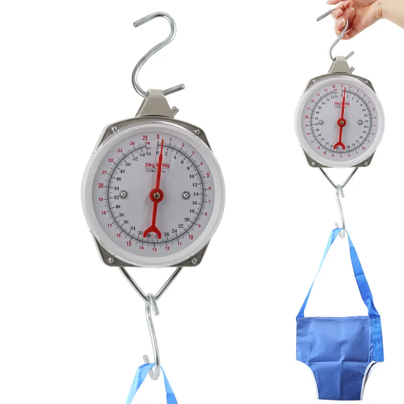Portable mechanical baby weighting scale 25kg hanging weighing scales for baby 25-100kgs manual hanging baby spring scale