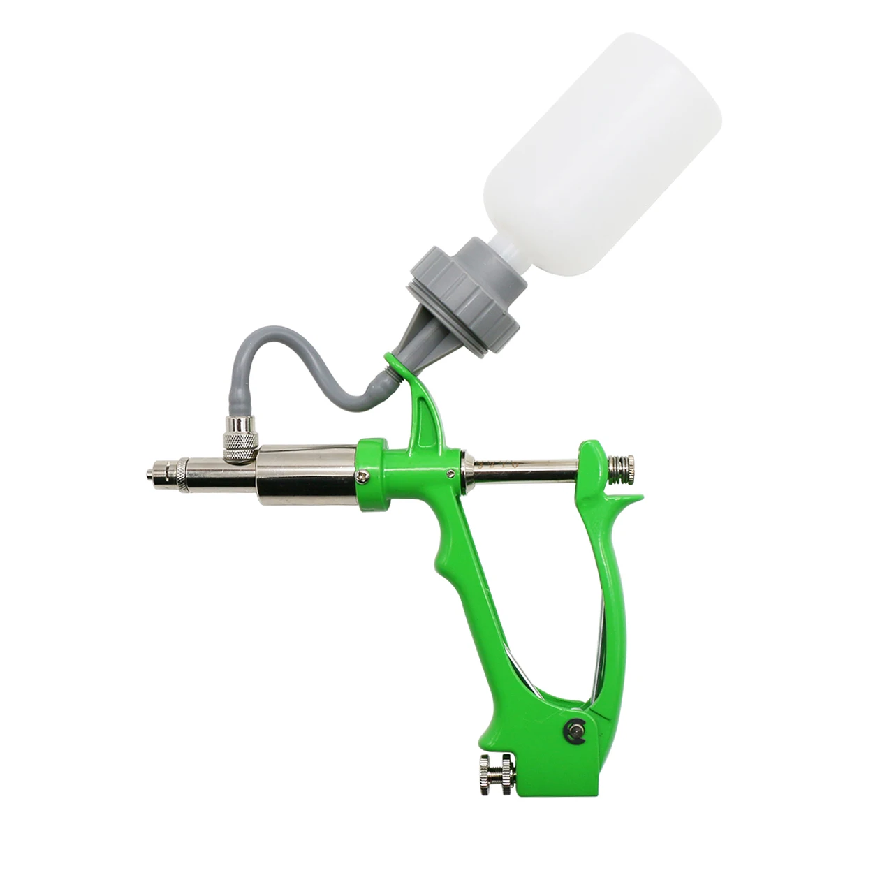 2/5ml Livestock Automatic Syringe Chicken Pig Bull Sheep Adjustable Continuous Vaccine Injector with 2 Vaccine Bottles