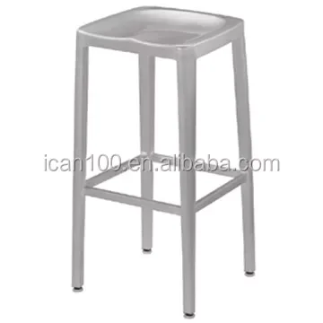 Metal Furniture Bar Stool Kitchen Chairs Silver aluminum Frame Dining Bar High Chair