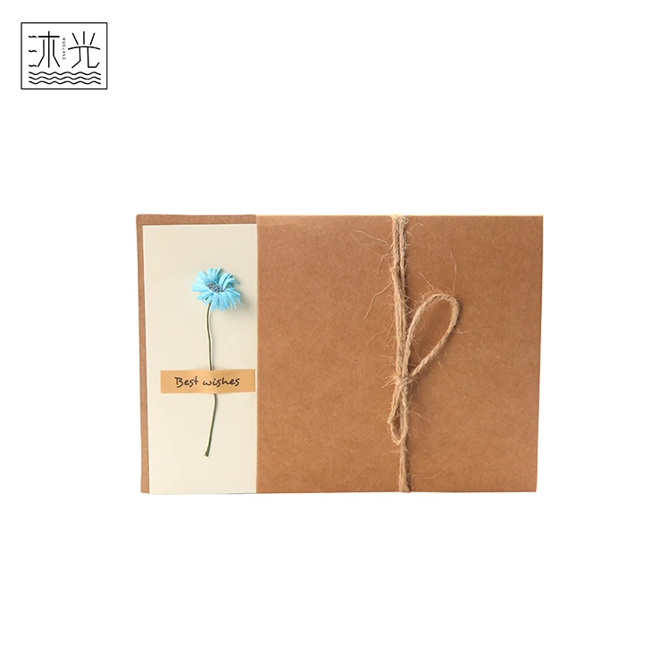 Stock Beautiful Paper Flower Decorative Kraft Paper Thanksgiving Greeting Card