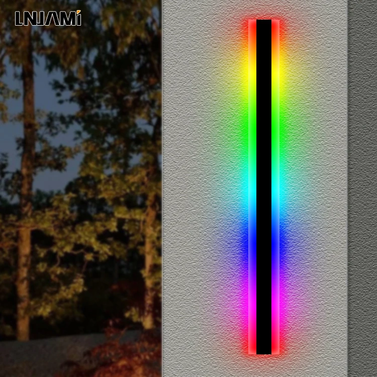 Водонепроницаемый настенный светильник LNJAMI 110 В 220 RGB с дистанционным управлением умная линейная светодиодная настенная лампа длинной полосой для сада уличное