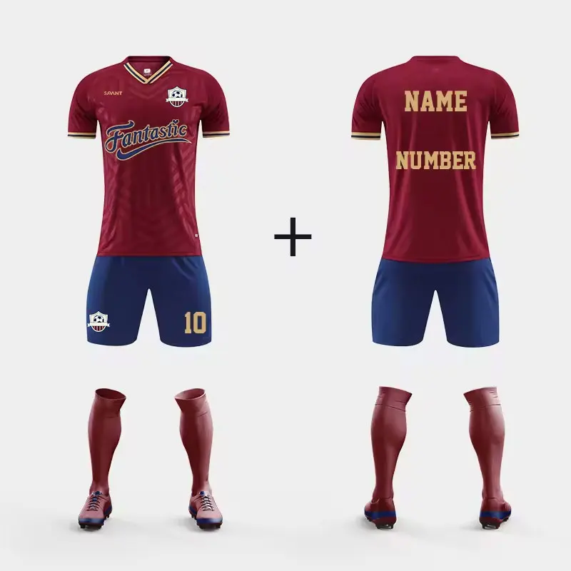 Made In China Soccer Jerseys  Yellow And Red Soccer Jersey Minimum Order 1 Custom Football T Shirt
