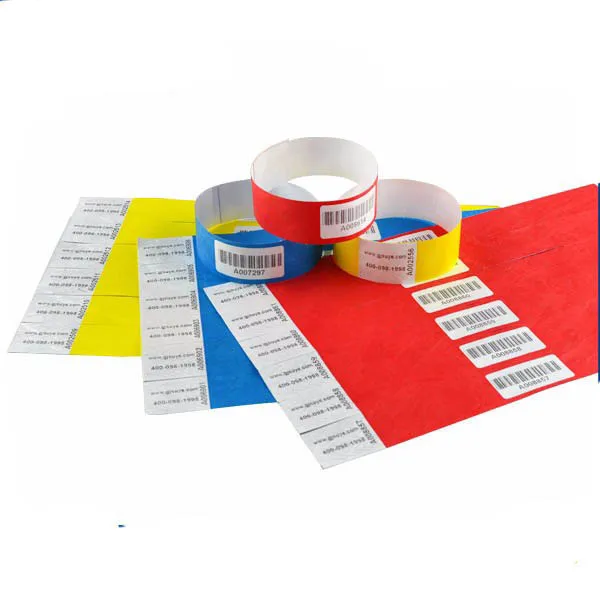 Customized Logo Cheap Disposable Waterproof Paper Printable RFID Tyvek Wristbands With Serial Number