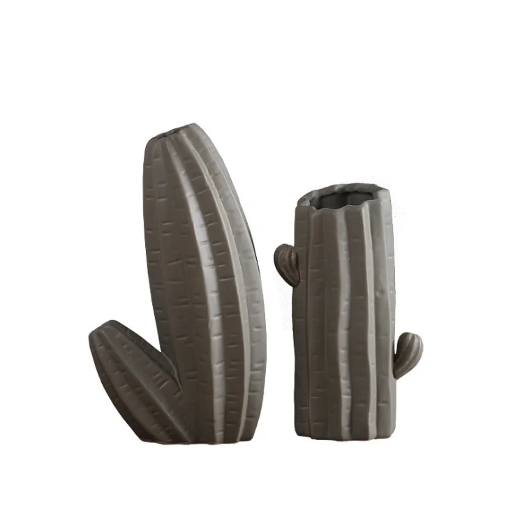 Handmade Green Plants Artificial Vase Ceramic Ceramics Orchid Cactus Vases Noir Blanc Lobby Vasen Keramik Moroccan Flower Vase